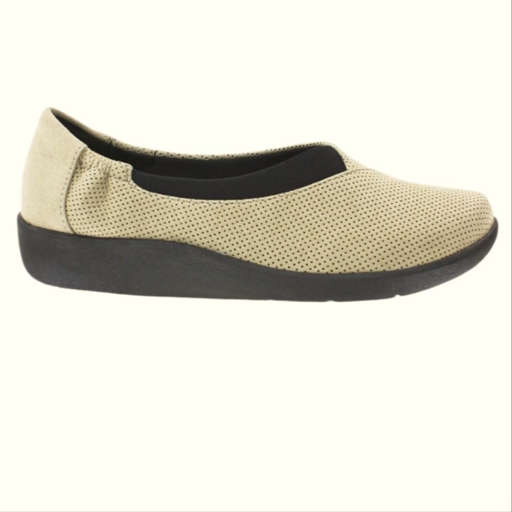 Clarks Cloudsteppers Sillian Jetay Sand Textile Shoes Slip On Flats Beige Tan 11